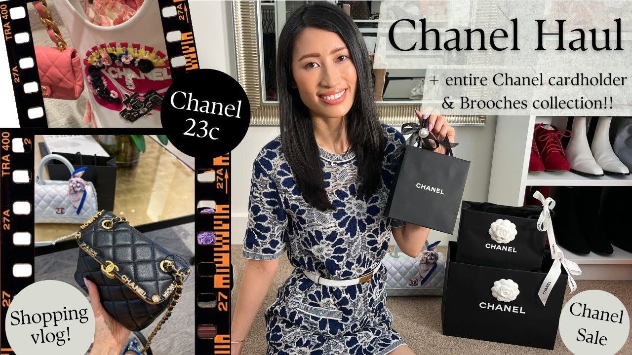 CHANEL HAUL 🎁 Chanel 23c Shopping & Unboxings  My Chanel Cardholder +  Brooch Collection! 