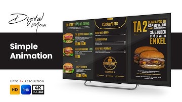 Custom Animation | Horizontal Screen | Digital Menu | Digital Signage | Digital Menu Board