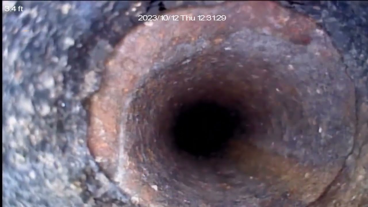 Sample Video of Sewer Gas Vent with heavy Corrosion noted to Cast Iron Lateral Sewer line.