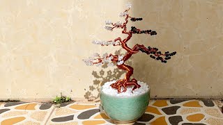 [Bonsai Handmade]How To Make Mini Bonsai Tree Wire Copper 08