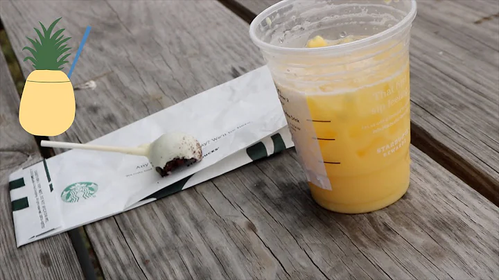trying Starbucks new paradise drink and cake pop