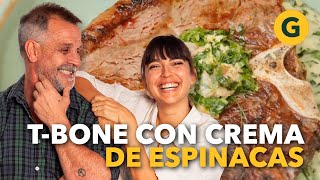 TBONE  con CREMA de ESPINACAS por Felicitas Pizarro | El Gourmet