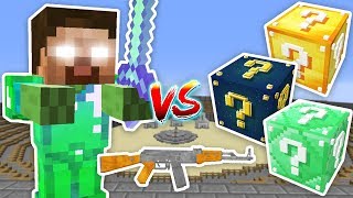 SİLAHLI DELTA HEROBRINE VS ŞANS BLOKLARI - Minecraft