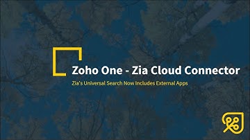 Zoho One - Zia Search Cloud Connector