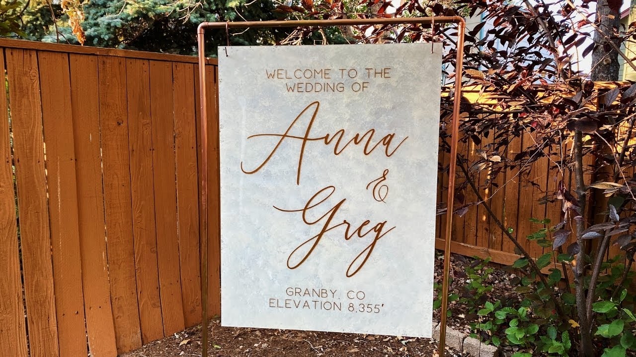 Welcome to our Wedding Entrance Sign and Copper Stand