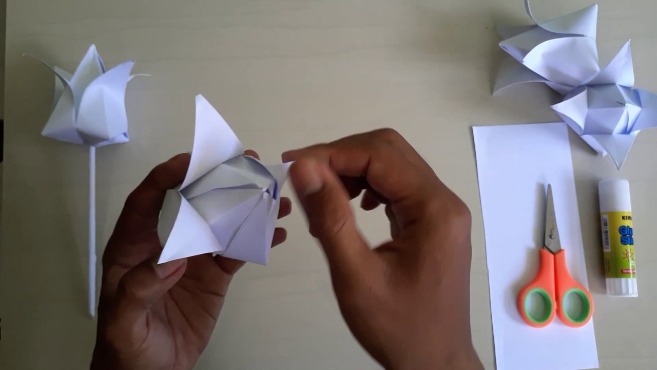  Cara  Melipat  Origami  Bunga  Tulip YouTube