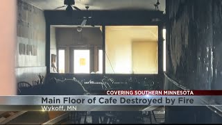 Main floor of Wykoff cafe destroyed by fire