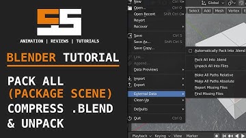 Blender Tutorial Package a scene, compress a blend and unpack all