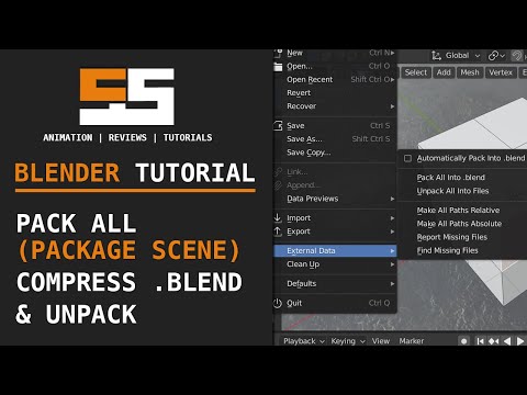 Blender Tutorial Package a scene, compress a blend and unpack all