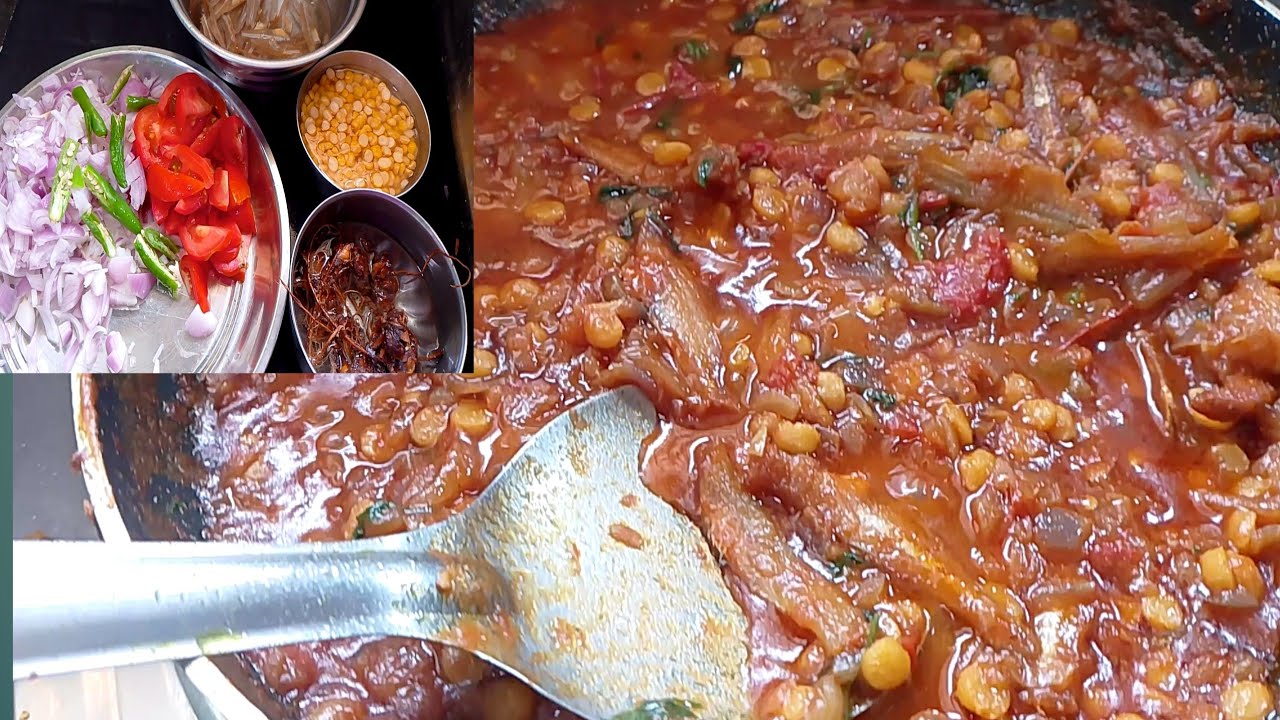 ఎండి నెత్తల్లు పచ్చి శనగపప్పు కర్రీ #dryfishcurry#recipe#cookingvideo#food#villegecooking #vural#