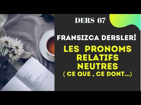 Fransızca Dersleri 67- Les Pronoms Relatifs Neutres ( CE QUE, CE DONT | Fransızca Öğreniyorum