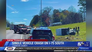 Single vehicle crash on I-75 South