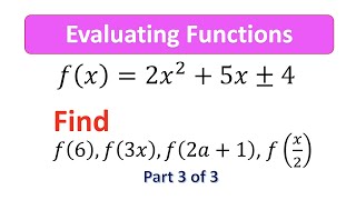General Mathematics   Evaluating Functions Part 3