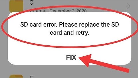 Fix Sd card error Please replace the sd card and try Problem Solved 2023