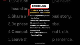 Psychology Tricks to Make People Remember You Forever #viral #shorts
