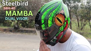 Best Helmet Steelbird SBH-40 MAMBA | Dual Visor 🏍