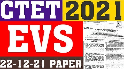 CTET 2021 EVS PAPER(22-12-21)|CTET EVS PEDAGOGY|CTET PREVIOUS YEAR EVS PAPER|CTET PAPER 21|CAREERBIT