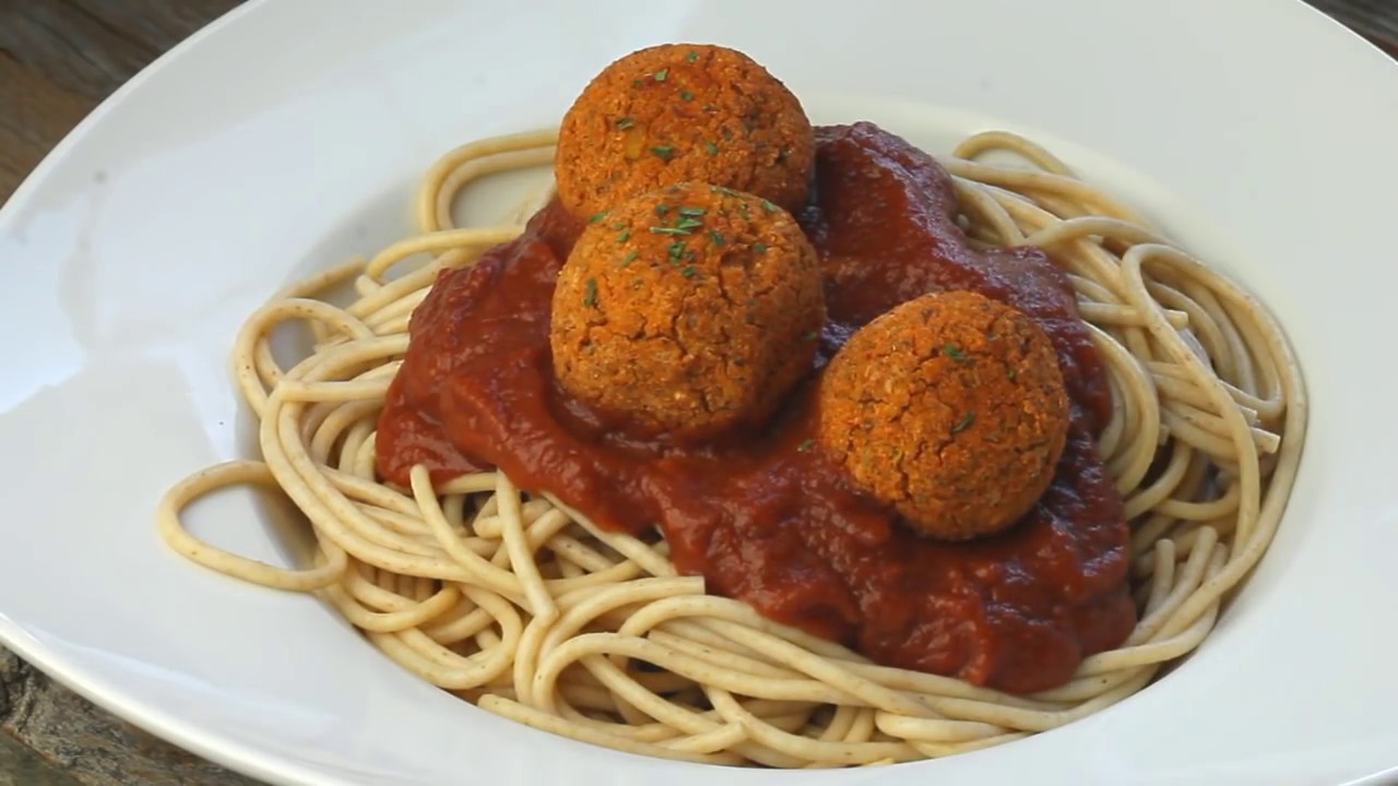 Vegan Italian Veggie Balls with Spaghetti and Sauce YouTube