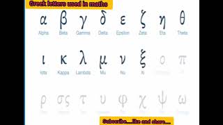 Greek letters(mathematical symbols) used in maths and physics #maths#education#viralvideo