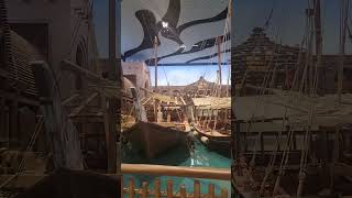 🌊 Traditional Wooden Boats at SeaWorld Abu Dhabi #SeaWorldAbuDhabi #WoodenBoats #TraditionalBoats