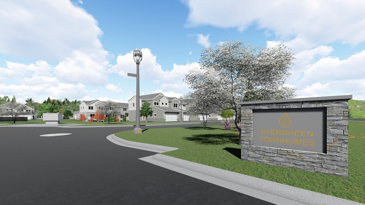 Evergreen Townhomes Exterior Fly Through YouTube