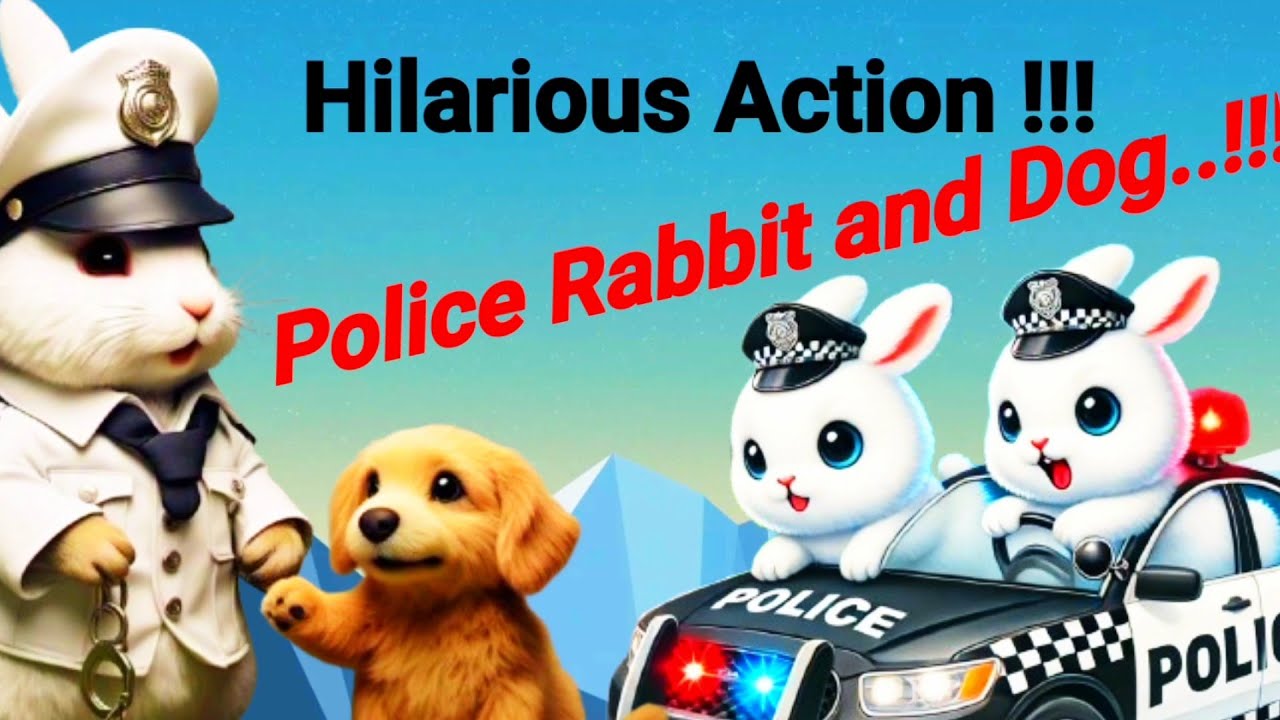 Robber Rabbit Cartoon Dramatic !! Police Rabbit in Action, Two ATM Robber Dogs Arrested. # ...