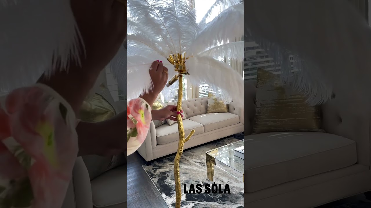 O'Moore Nordic Luxury Unique Ostrich Feather Floor Lamp/Table Lamp