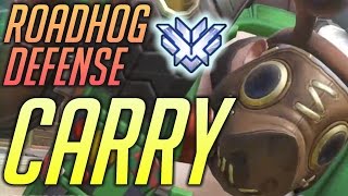 [Overwatch] ROADHOG CARRY DEFENSE Ranked Eichenwalde 4587 SR