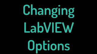 Customizations and Options - LabVIEW