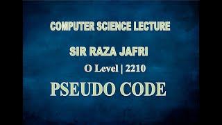 Pseudo code | 2210 | Computer Science