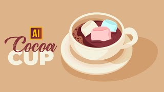HOW TO DRAW A COCOA CUP WITH MARSHMALLOW IN ADOBE ILLUSTRATOR