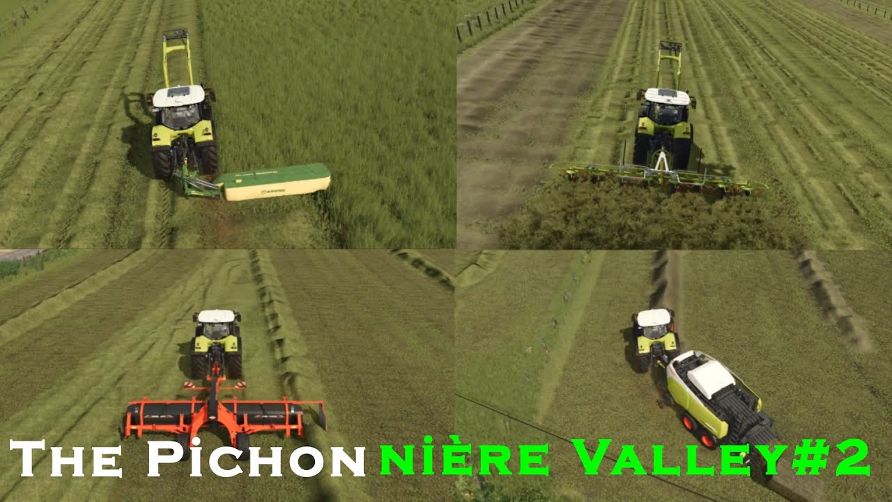 🇫🇷 Mowing grass and turning it into hay, baling grass & hay grass