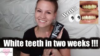 White teeth in two weeks ?!?!  | Hello activated charcoal toothpaste review and results 2019