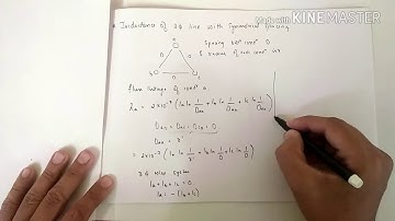 Inductance of three phase line with symmetrical spacing in hindi