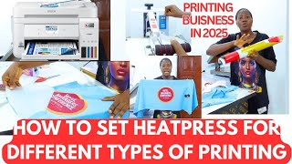 PROPER WAY TO USE TO SET TEMP AND TIME FOR DIFFERENT TYPES OF PRINTING