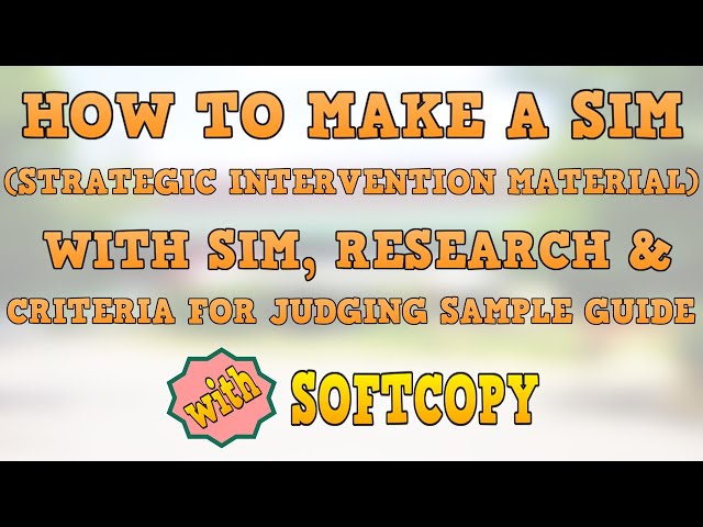 HOW TO MAKE A SIM (STRATEGIC INTERVENTION MATERIAL) ALL IN TUTORIAL class=