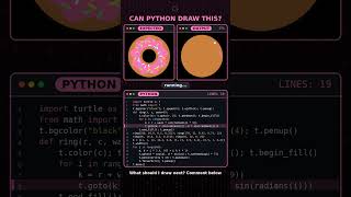 Information Can Python Draw This Donut 🍩 Python Turtle in 19 Lines #python #coding News