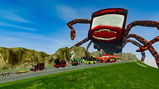 All monsters Big & Small Cars vs Downhill Madness with BUS EATER | BeamNG.Drive | MEGA PACK #3