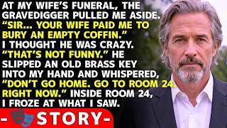 At My Wife’s Funeral, The Gravedigger Whispered, “That Coffin Is Empty  Go to Room 24 Now ”