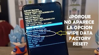 no me aparece la opción wipe data factory reset