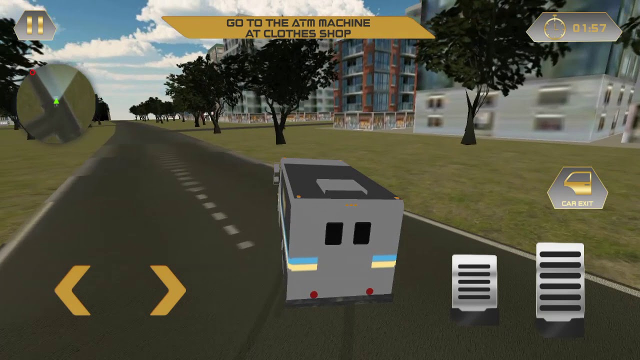 Bank Cash Transit Security Van - ATM Machine Sim