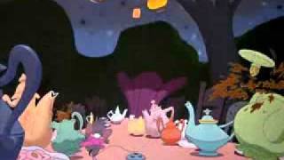 The March Hare and the Mad Hatter try to sell chocolate