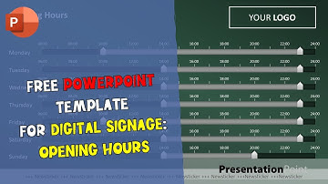 Free PowerPoint template for digital signage: Opening Hours