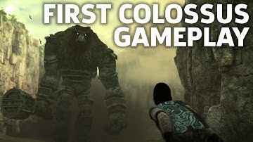 Shadow of the Colossus Off Screen PS4 Gameplay - First Colossus Fight