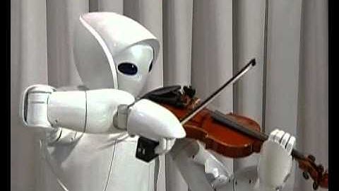 robot playing the violin