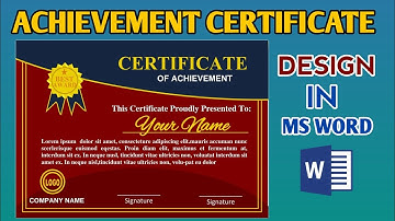 Achievement Certificate Design in MS Word | Professional Certificate New Design Tutorial 2025
