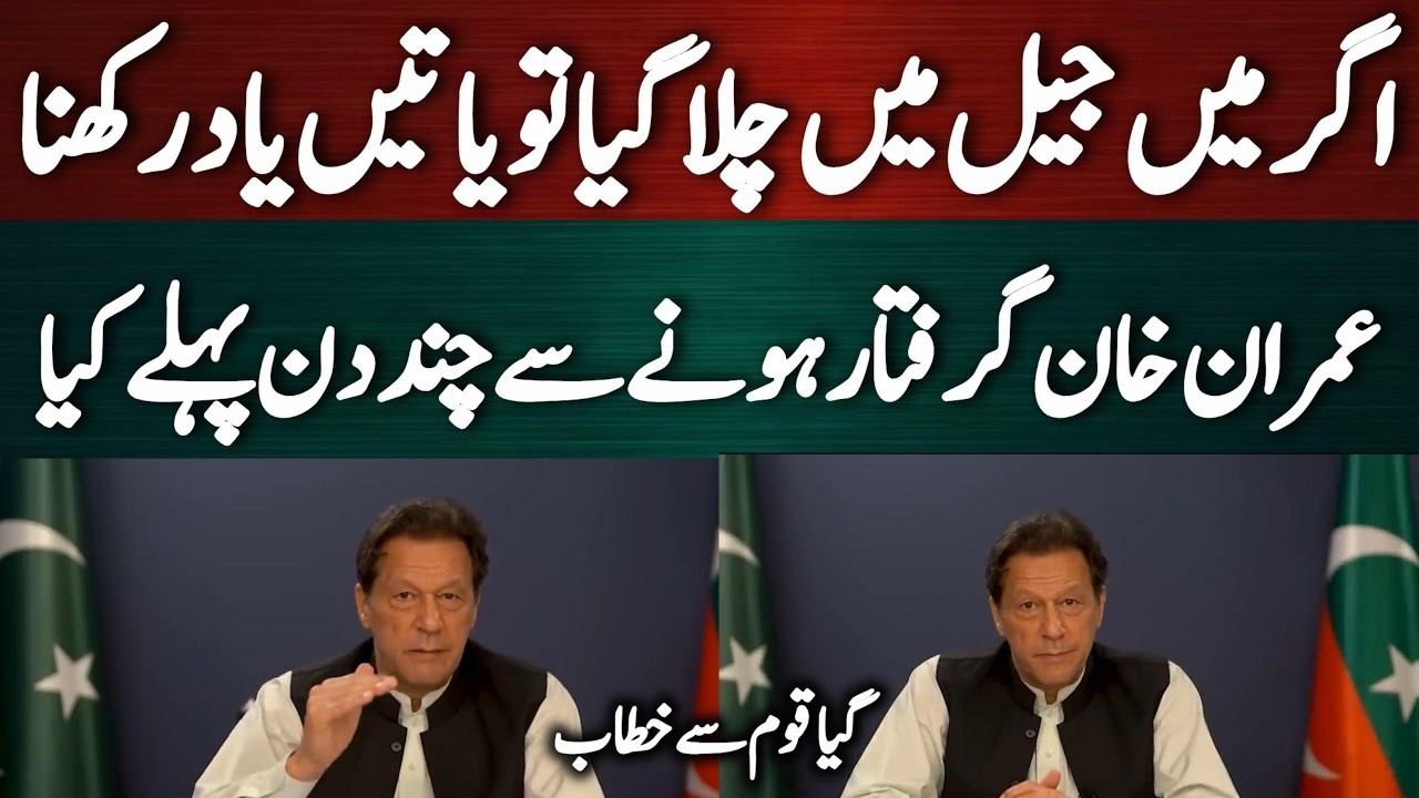 اگر میں جیل میں چلا گیا تو یہ باتیں یاد رکھنا! عمران خان