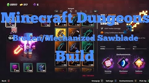 Minecraft Dungeons Broken/Mechanized Sawblade Build | Minecraft Dungeons Flames of the Nether DLC