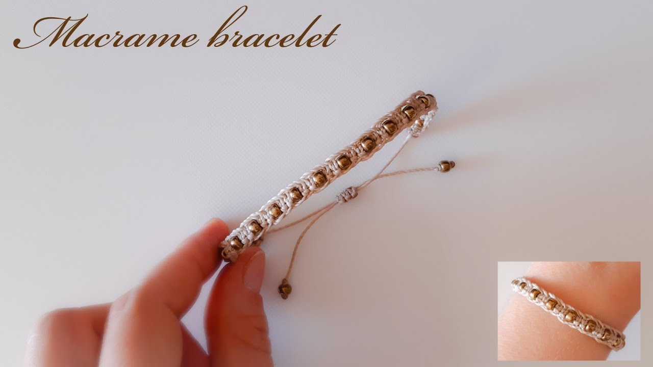How to make bracelet with beads and threads | Art boho tutorial ...