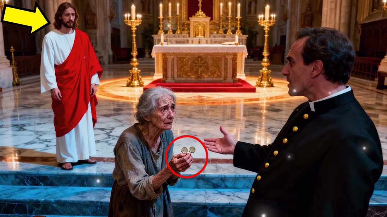 GESÙ HA FATTO PAGARE IL SACERDOTE CHE SI È BEFFATO DI UN’ANZIANA POVERA… E L’ALTARE SI È OSCURATO